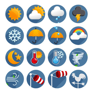 卡通天气预报图标元素GIF动态图天气预报下雨图标